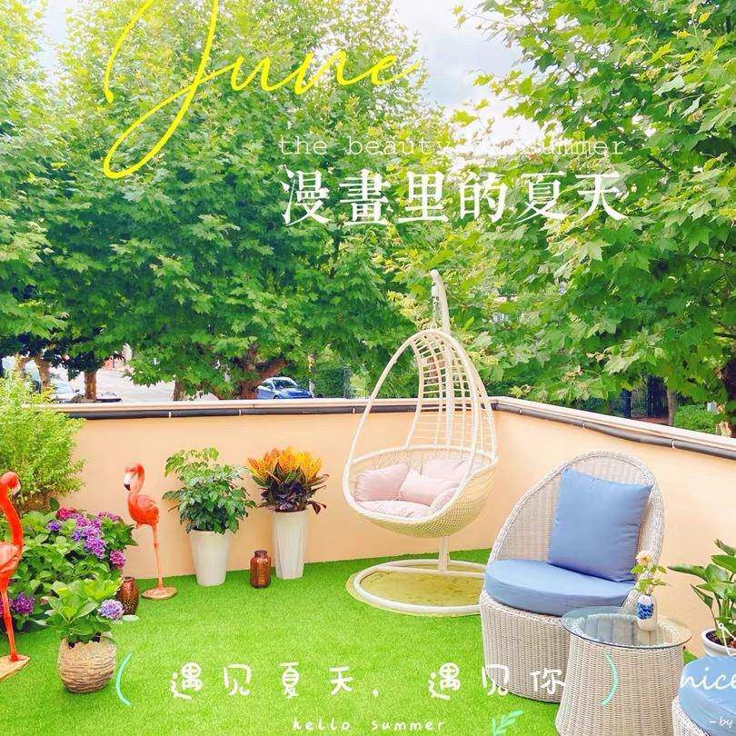 家用吊篮秋千网椅红阳台花园庭院吊单人吊床摇篮室内室酒695外店