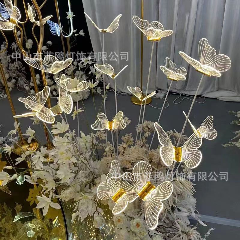 婚庆五头亚克力蝴蝶发光路引灯
