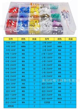 101PC盒960装1锌片2-40SA中号小保号迷你汽车插片式险丝保险片