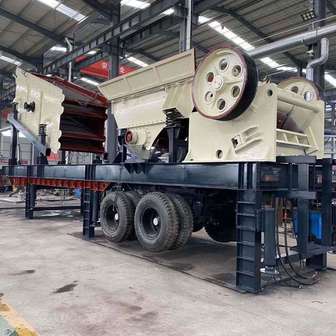 粉移动岗式破碎机砂石料碎机建筑垃圾600*400花岩青石轮胎式破碎