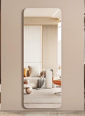 轻试奢镜子贴墙身自粘穿衣家OIS用卧室挂墙全镜免打镜孔壁挂落地