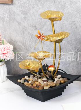 简约招财水摆件桌办面公室玄关电流摆视OWH柜茶几装饰景观件招财