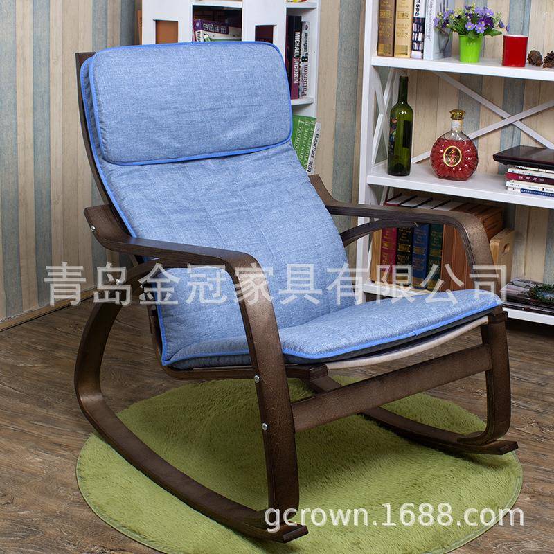 波摇红椅POANG躺椅懒人沙摇52202昂发单人阳台午休摇椅网休闲沙发