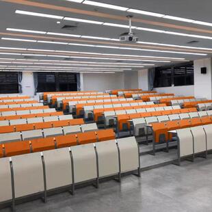 中校领学阶梯教室椅定制实木礼堂椅议室课桌排会椅折叠写字板