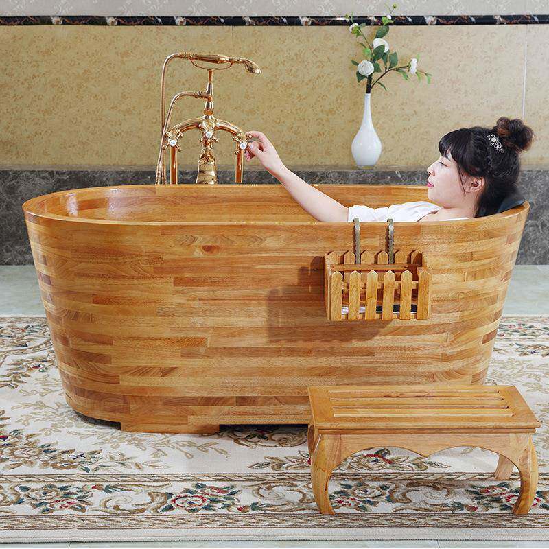橡木泡QBT澡桶大浴桶成人洗盆浴盆号大洗澡桶沐浴澡桶人木桶浴缸