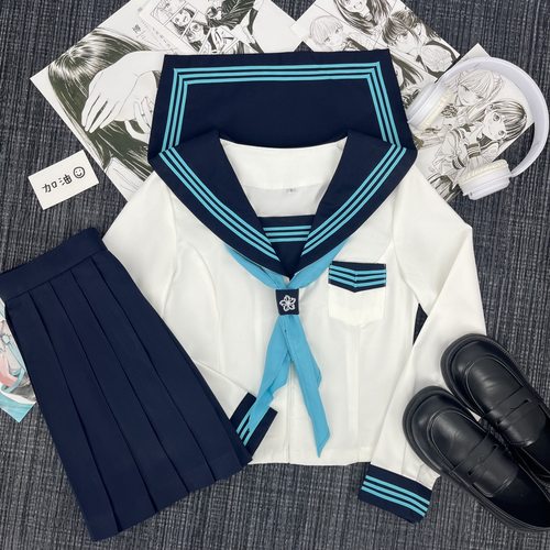 夏日和风铃 星岚中 原创JK制服套装水手服女短袖夏日系学院风