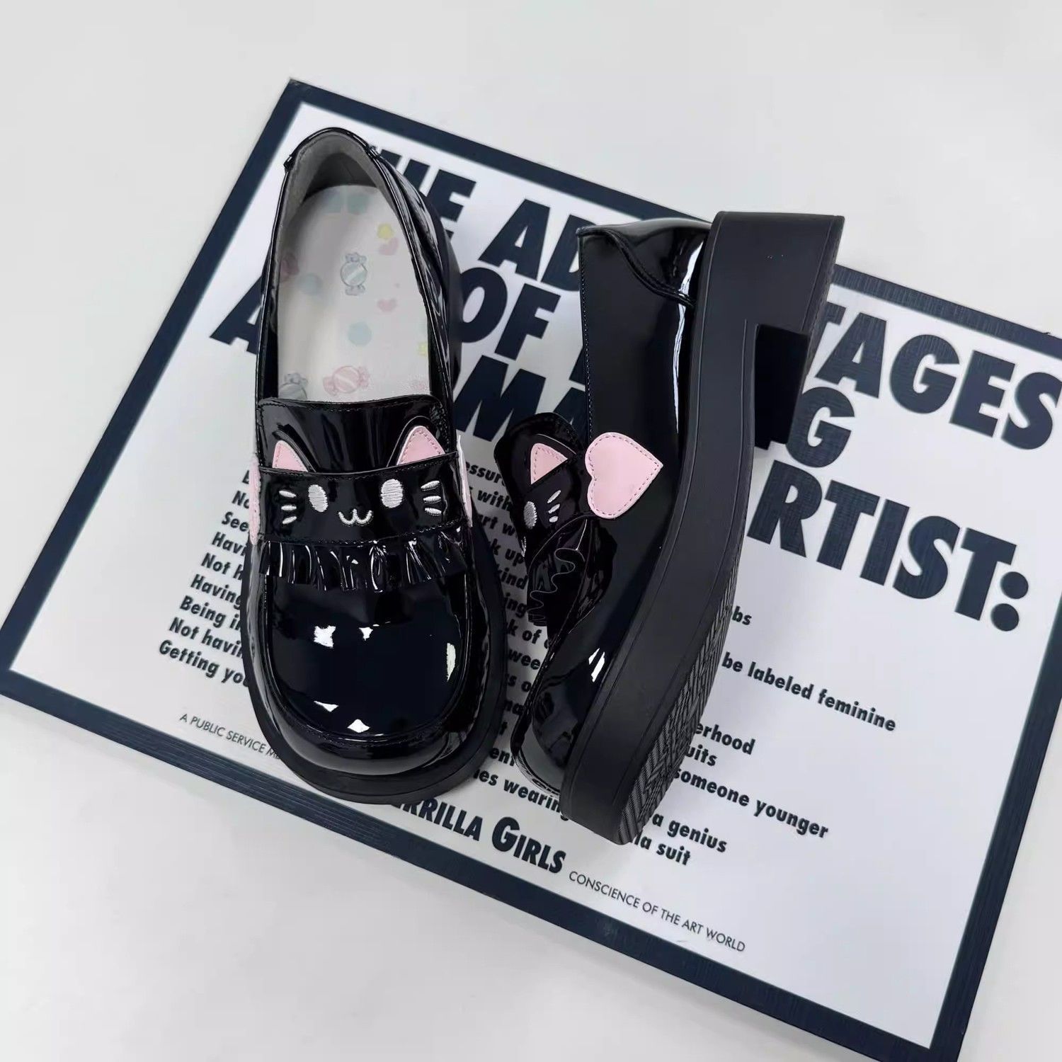 熊爪甜心原创圆头增高厚底JK制服鞋校园学生鞋乐福鞋