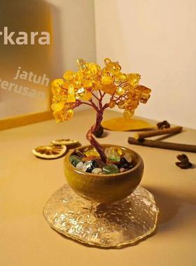 【一棵石头树】网红手工发财树摆件造型树桌面书房办公室创意手工