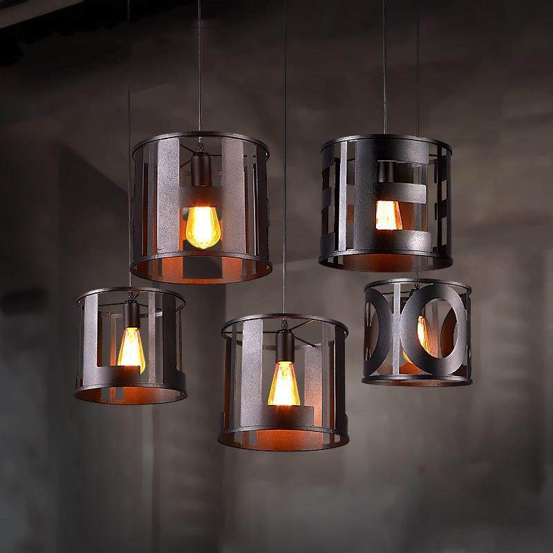 loft工业风餐厅吧台高温烤漆英文字母创意吊灯复古怀旧楼梯走廊灯