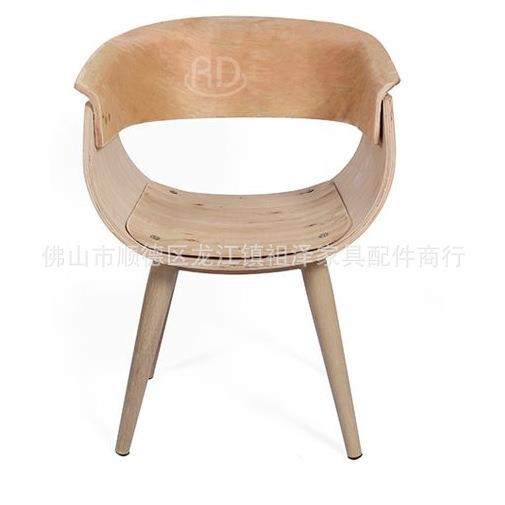 意式简约餐椅家用欧式实木凳子阳台休闲书房写字靠背椅毛坯板