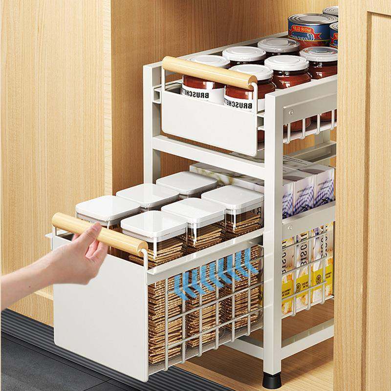 橱柜置物架厨房下水槽置物架多功能碗碟调料收纳抽拉式分层整理架,厨房/烹饪用具,抹布架/厨房清洁收纳架,淘宝优惠券,粉丝福利购,淘宝优惠卷