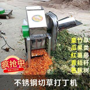 不锈钢切草切丁机家用土豆萝卜红薯打丁机养殖用剁猪草机铡草机
