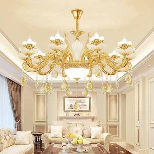 欧式 水晶吊灯饰 吊灯客厅灯奢华大气家用别墅大吊灯1.2米2024新款