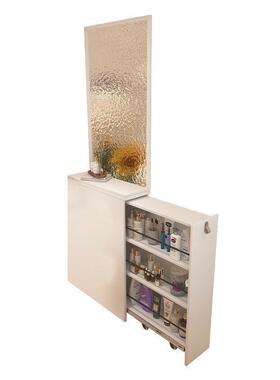 室边柜侧柜窄型开放式卫生间干区客厅网红半墙隔断柜现代简约灰色