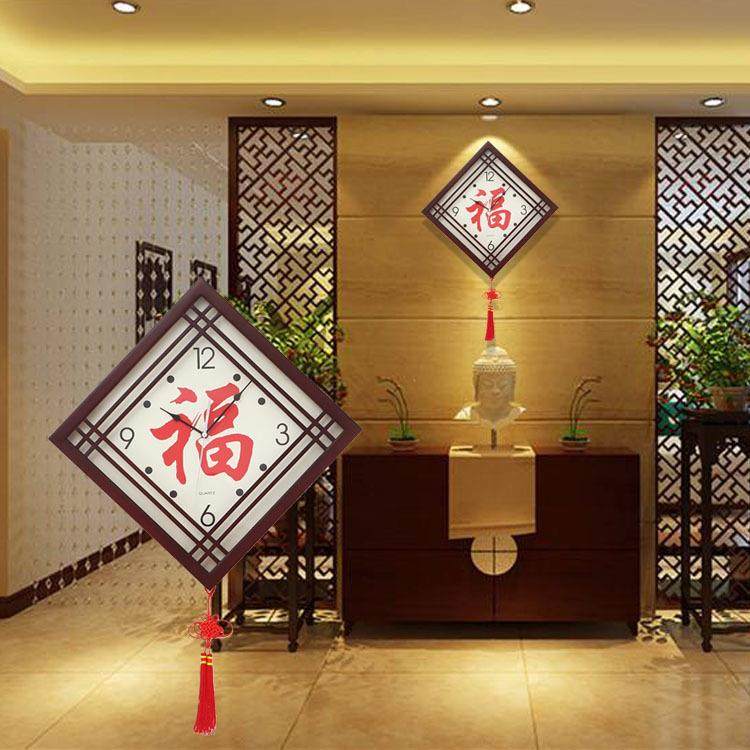 中式挂钟中国风客厅实木创意/木质复古挂钟卧室静音木纹钟表G2001,家居饰品,挂钟,淘宝优惠券,粉丝福利购,淘宝优惠卷