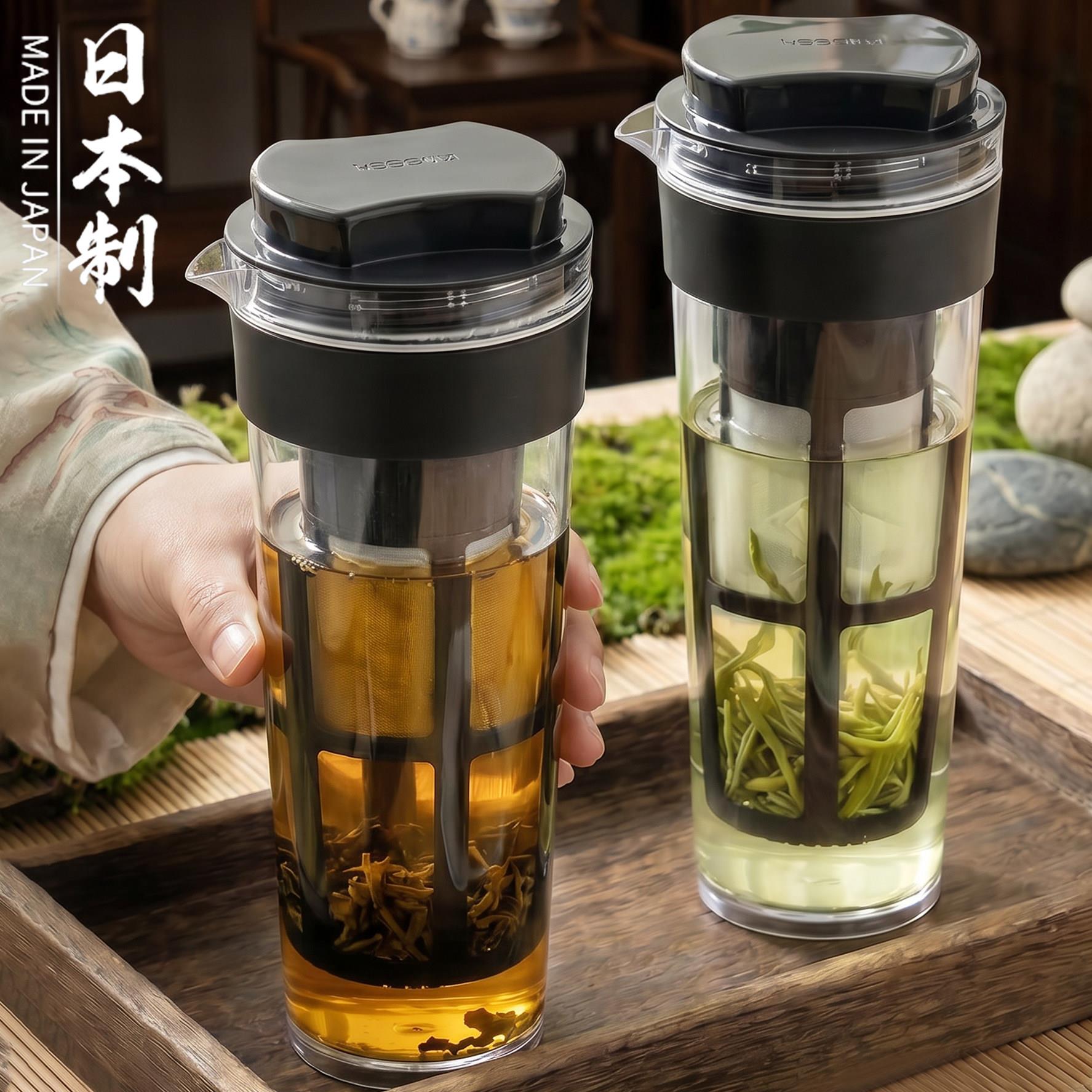 日本进口泡茶壶茶水分离耐高温家用茶壶茶具家用咖啡冷萃壶冷泡瓶