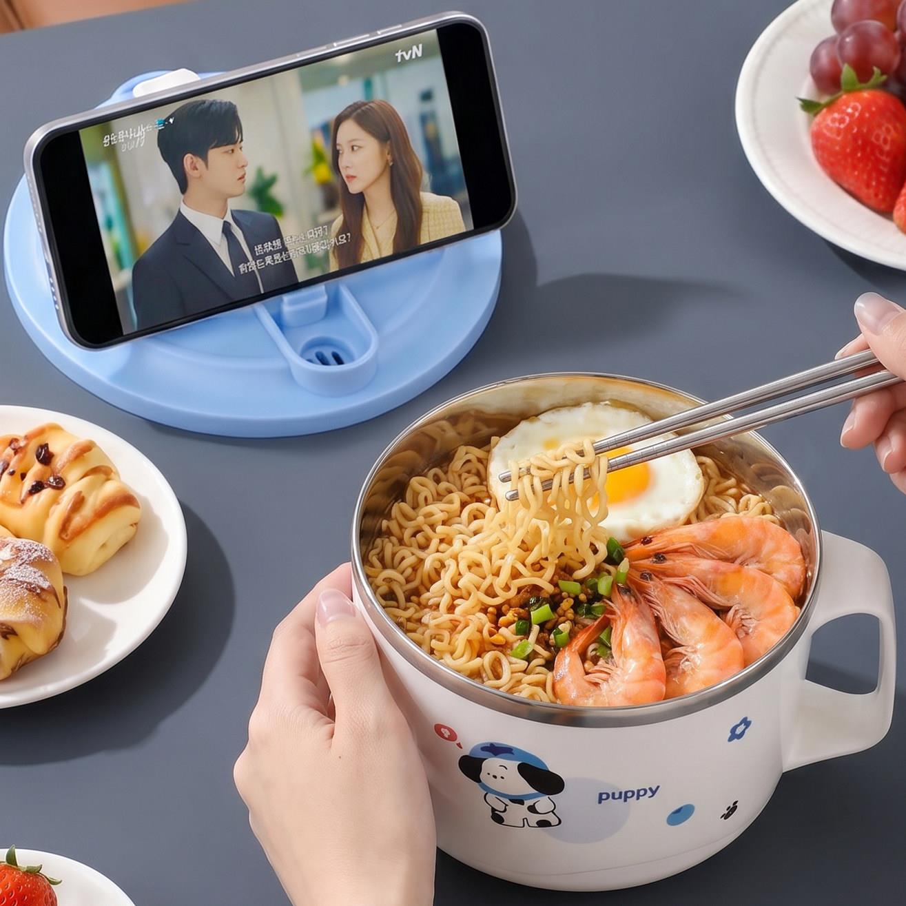 日本316不锈钢泡面碗宿舍用学生带盖子泡面大容量食堂打饭盒