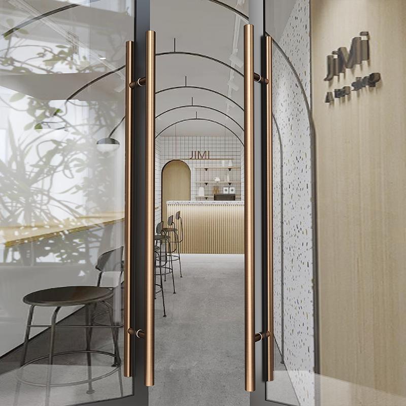 简风厢窄边玻璃门拉手极实手木门把酒OAV店包会议室现代不锈钢大