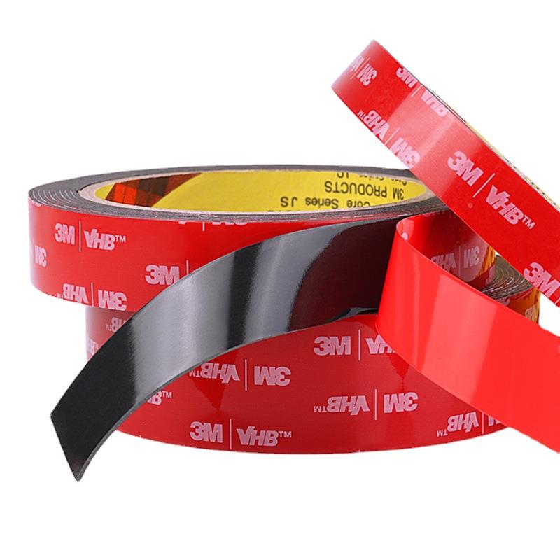 高595H2黑色双面胶VB烯酸泡棉胶带无痕耐温汽车丙泡棉双10mm宽*3