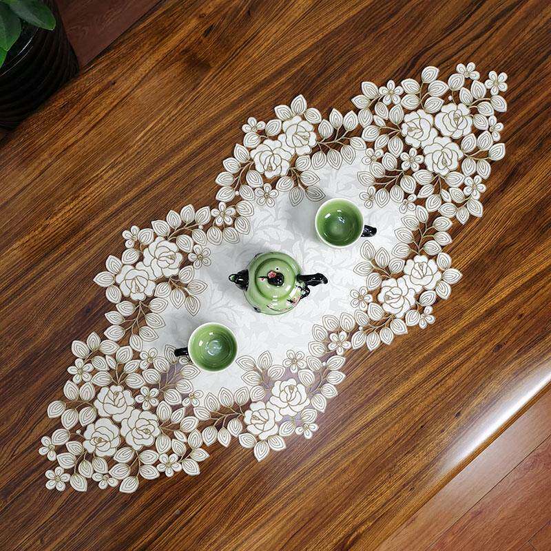 绣中欧式式布ZAW艺花桌布茶几巾桌旗桌垫镂餐空盖巾餐垫桌桌垫桌