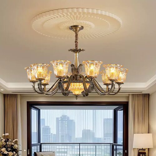 新品全铜美式复古吊灯客厅欧