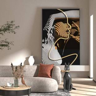 LED灯带M-LED发光物人装画现代轻玄关走廊壁奢画客厅沙发落地画饰