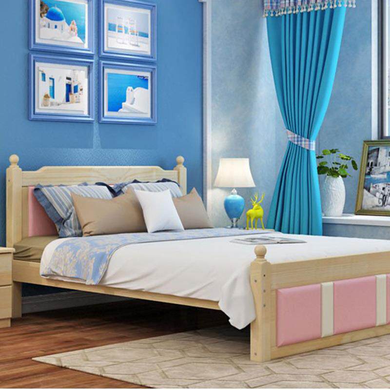 全实木儿童床如图床双人床学生主床软包床男单孩女孩床公床人储物