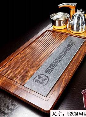 F87MJS86家用办公台茶海大号木质茶茶盘自套动水电器抽四合一茶具