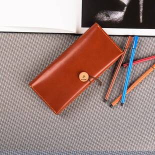 纳创意收皮制文具盒笔盒日式简皮制文具约桌面多盒功笔能便携式木