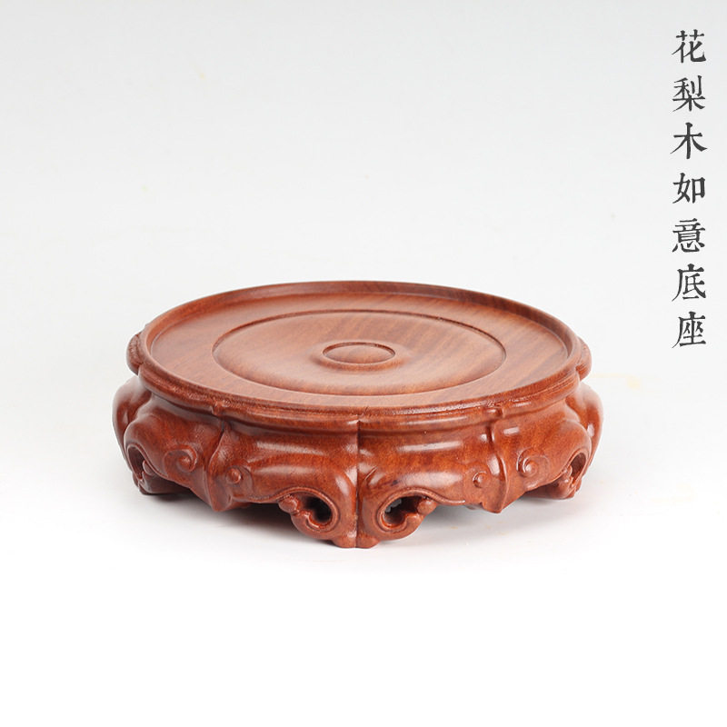花梨红木摆件底座茶壶花盆通用