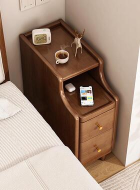 全JHP型实木超床窄你头柜卧室夹缝迷收纳及简约现代置物架小户床