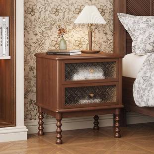 29A款 复古安全中实木床头柜古风边储物柜家用卧室小型收纳 床美式