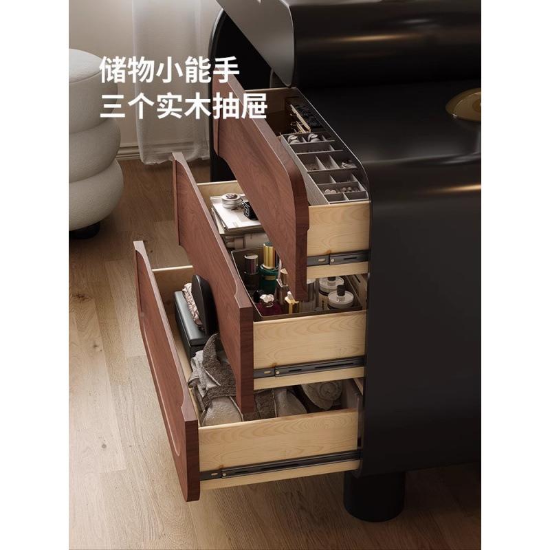 J室GP1宜洛复27915古梳妆卧台斗柜一小户型胡桃木纹翻盖化妆桌可