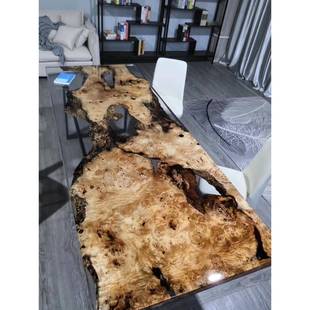 树脂实木河流高大定制板明桌桌办公桌艺术家具透茶桌