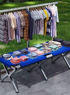 夜服市地推示摆摊货架可LCA折叠桌式便携可伸缩衣展示架展桌