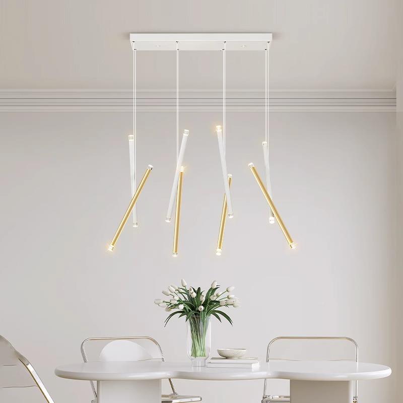 现厅代简约餐网吊灯轻奢个性饭红吧460台极简餐桌厅一字吊线灯具