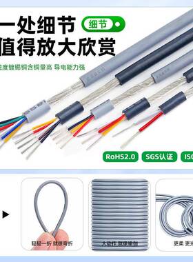 极细屏蔽线281#34a95wg2//4/5/6/7号芯抗干扰信5线多心缠3绕屏蔽