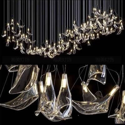 售部灯酒吊大堂艺术52300高店档玻璃造型灯后现代会所别墅大厅楼