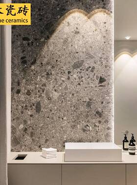 通体磨石水砖60哑光通体0x1200客餐店厅防滑地砖连锁酒灰色哑光仿