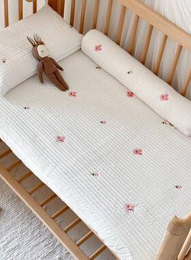 AHMZM9948类棉水洗棉床笠宝单件婴儿宝床全棉床单夹棉儿童拼接床