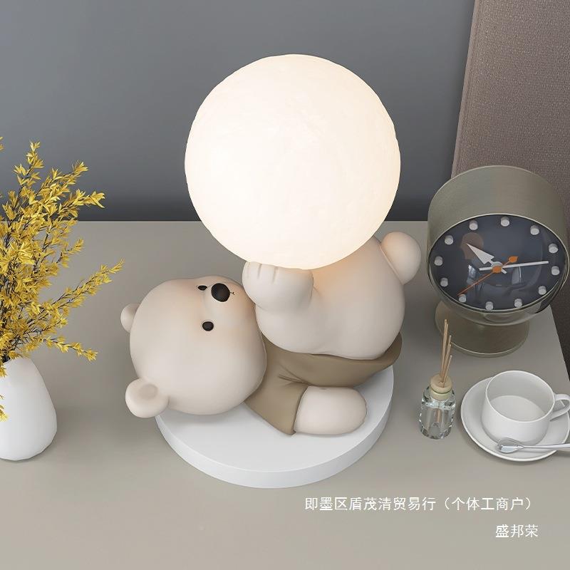 厂家直销创意夜卡通熊床头摆件室小灯dszxzdfw家卧居饰厅品客桌面