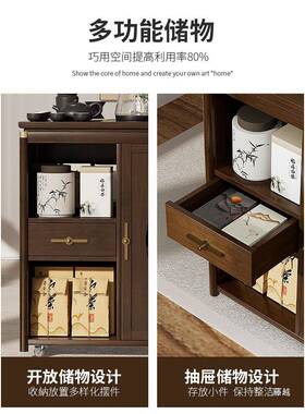 茶柜APK茶车可移台动茶烧水壶一水体茶泡具煮茶桌餐边柜子置桶茶