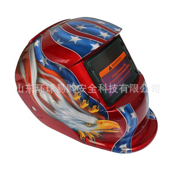 自红底老鹰红老鹰太焊阳能动变光接电焊氩弧焊防护面罩