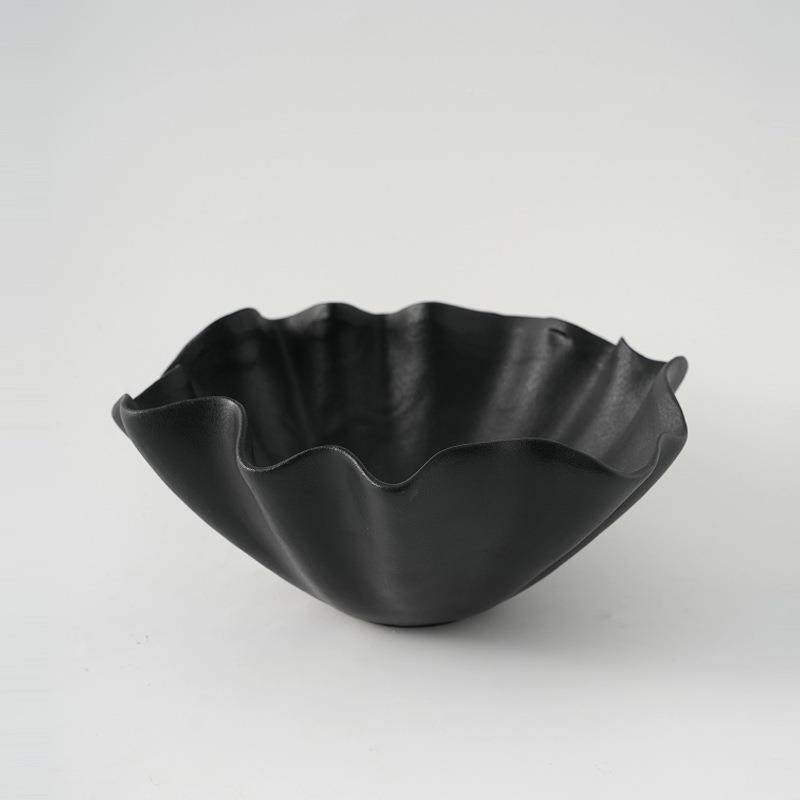 简现代创意瓷花瓶家居样板间约哑光荷叶边果盘插ANS器软花装摆陶,橡塑材料及制品,工业陶瓷,淘宝优惠券,粉丝福利购,淘宝优惠卷