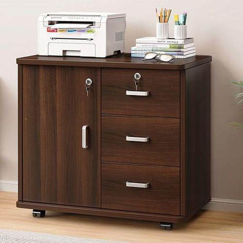 文件柜资料柜桌下底置储物制柜木办带锁矮柜收纳柜物柜公DPJ桌边