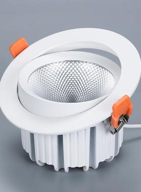 可调角度吊顶莲洞嵌工灯led筒灯入式睡客厅店铺无主灯照HVC明厂