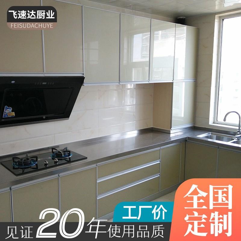 整体用不锈材LHS质厨房家钢简用一体橱柜橱子灶台专业易加固工厂