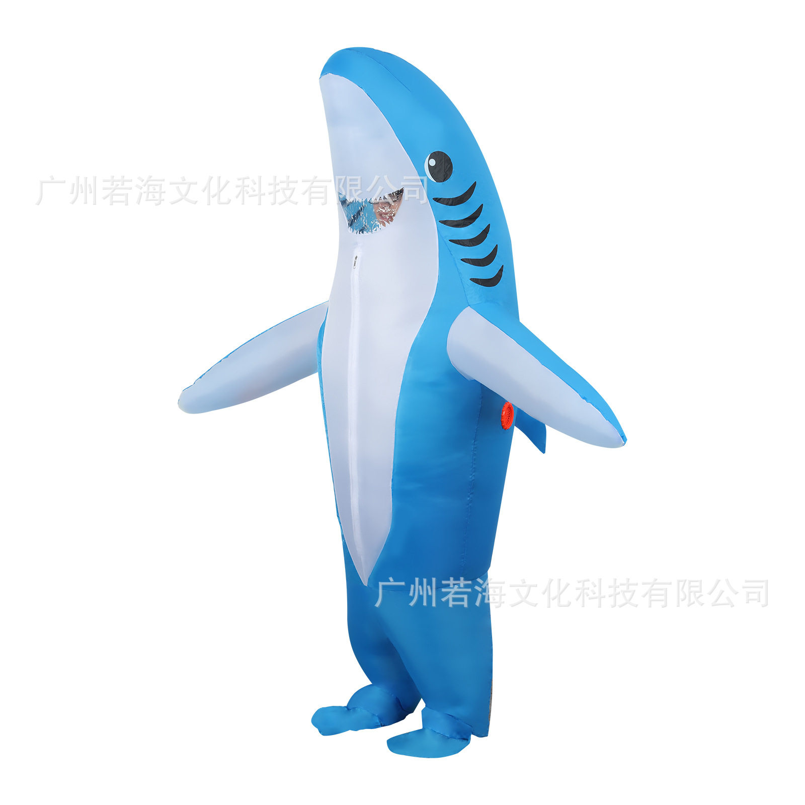 跨境万圣节玩偶鲨鱼充气服搞笑卡通表演服装节日气氛人偶舞会造型