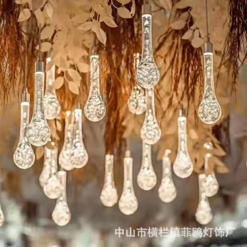 婚庆道具亚克力吊灯10头发光水滴 婚礼舞台布置装饰灯