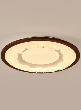 间新中式实木卧室顶灯中古42338风桃木色卧室灯主卧室复胡古房吸